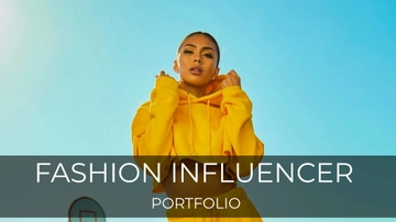 Free Fashion Influencer Portfolio Presentation Template to Edit Online