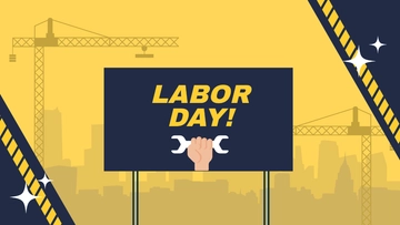 Free Labor Day Yellow Background Template to Edit Online