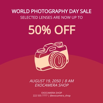 Free World Photography Day Flyer Vector Template to Edit Online