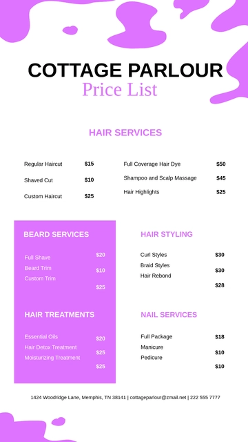 Free Vintage Barber Price List Template to Edit Online