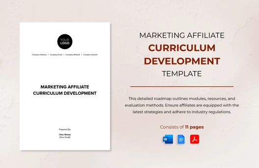 Marketing Affiliate Curriculum Development Template