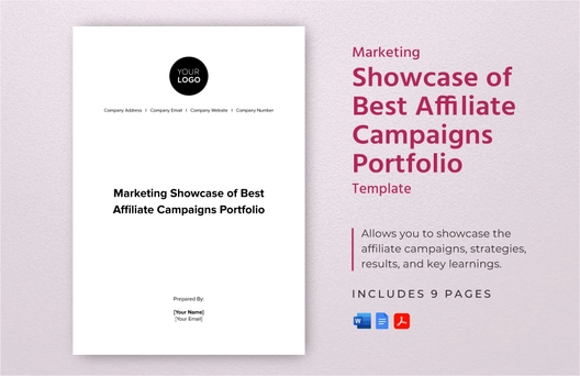 Marketing Showcase of Best Affiliate Campaigns Portfolio Template