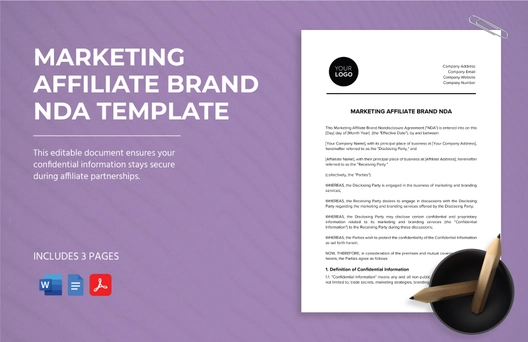 Marketing Affiliate Brand NDA Template Marketing Affiliate Brand NDA Template