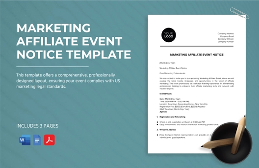 Marketing Affiliate Event Notice Template