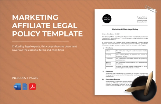 Marketing Affiliate Legal Policy Template Marketing Affiliate Legal Policy Template