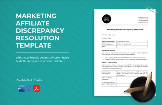 Marketing Affiliate Discrepancy Resolution Template