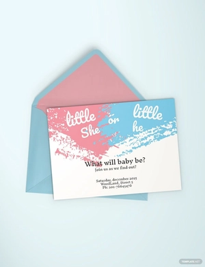 Modern Gender Reveal Party Invitation Template