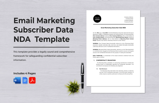 Email Marketing Subscriber Data NDA  Template