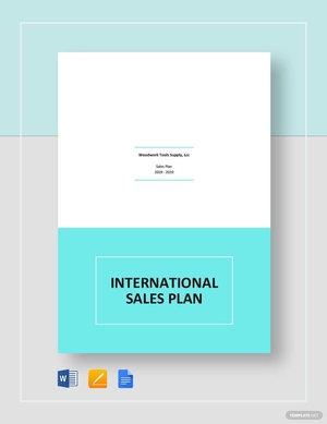 International Sales Plan Template International Sales Plan Template