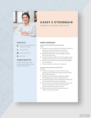 Cosmetic Account Executive Resume