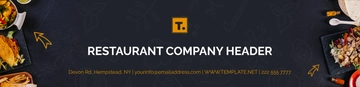 Free Restaurant Company Header Template to Edit Online