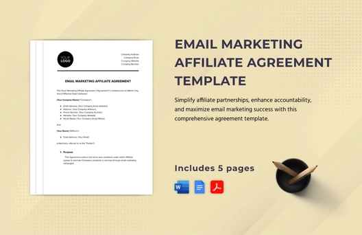 Email Marketing Affiliate Agreement Template
