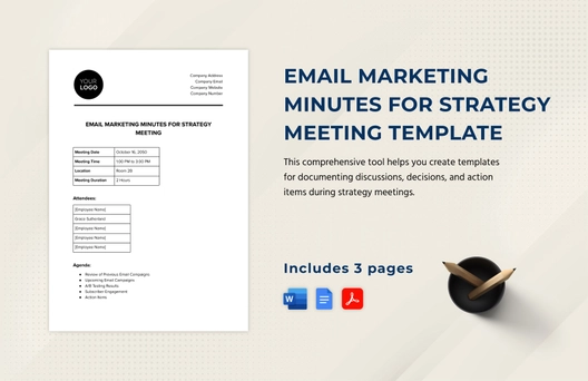Email Marketing Minutes for Strategy Meeting Template