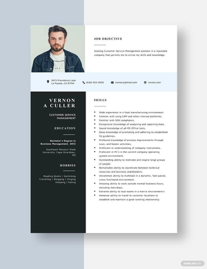 Customer Service Management Resume