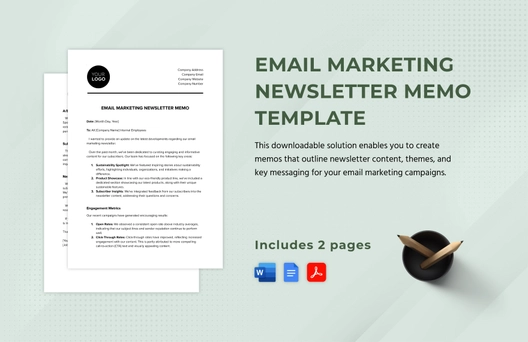 Email Marketing Newsletter Memo Template