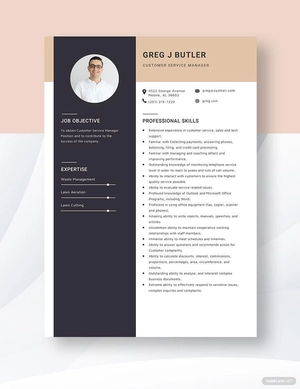 Customer Service Manager Resume