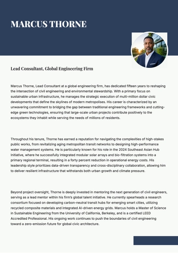 Free Short Bio Template to Edit Online