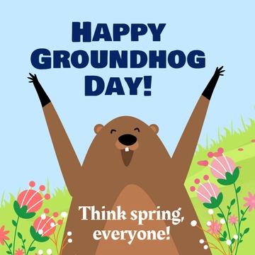 Free Groundhog Day FB Post Template to Edit Online