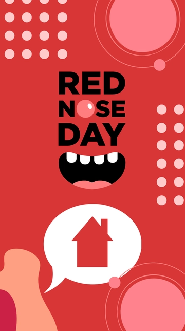 Free Red Nose Day iPhone Background Template to Edit Online