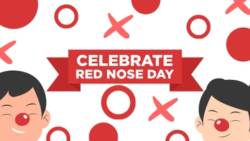 Free Red Nose Day Banner Background Template to Edit Online