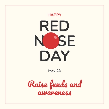 Free Red Nose Day FB Post Template to Edit Online