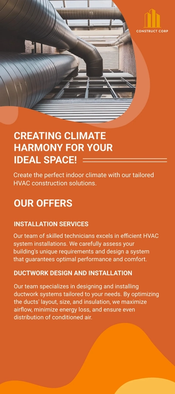 Free HVAC Construction Rack Card Template to Edit Online