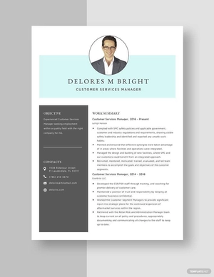 Customer Services Manager Resume