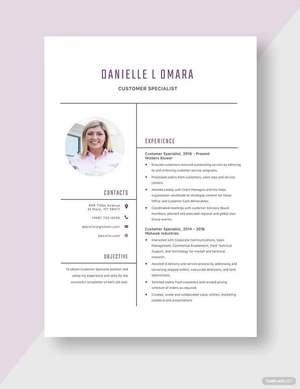 Customer Specialist Resume