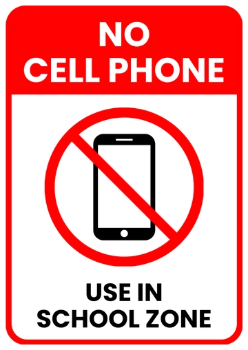 Free School No Cell Phones Sign Template to Edit Online