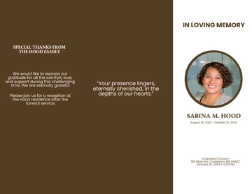 Free Trifold Obituary Template to Edit Online