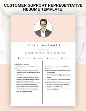 Customer Support Representative Resume