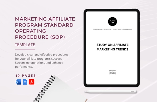 Marketing Affiliate Program Standard Operating Procedure (SOP) Template