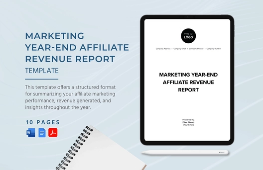 Marketing Year-end Affiliate Revenue Report Template