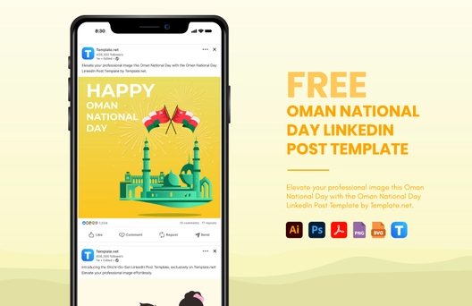 Oman National Day LinkedIn Post Template