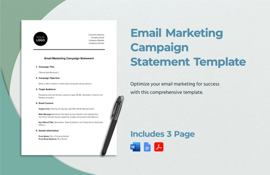 Email Marketing Campaign Statement Template