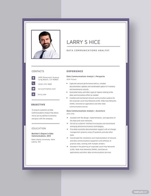 Data Communications Analyst Resume