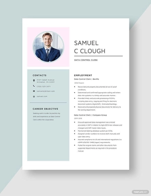 Data Control Clerk Resume