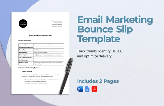Email Marketing Bounce Slip Template