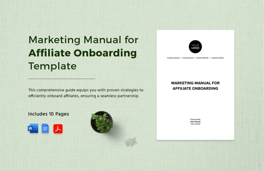 Marketing Manual for Affiliate Onboarding Template