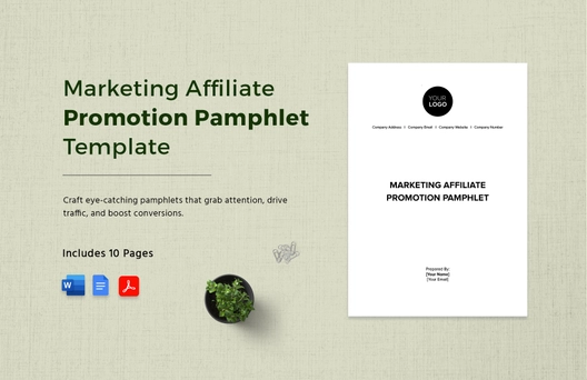 Marketing Affiliate Promotion Pamphlet Template