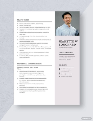 Data Entry Processor Resume