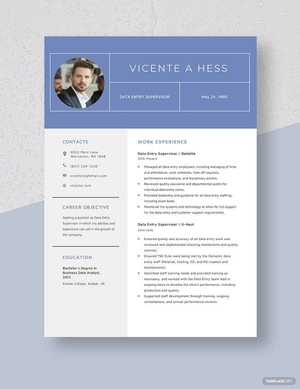 Data Entry Supervisor Resume