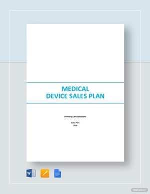Medical Device Sales Plan Template