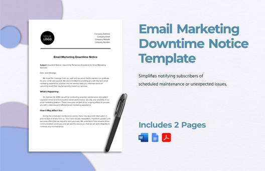 Email Marketing Downtime Notice Template