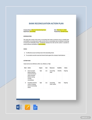 Reconciliation (Accounting) Action Plan Template Reconciliation (Accounting) Action Plan Template