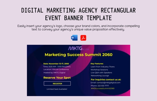 Digital Marketing Agency Rectangular Event Banner Template