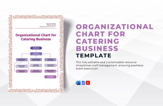 Organizational Chart for Catering Business Template