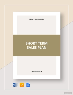 Short-Term Sales Plan Template