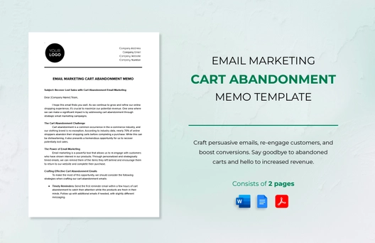 Email Marketing Cart Abandonment Memo Template