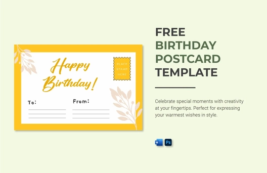 Birthday Postcard Template
